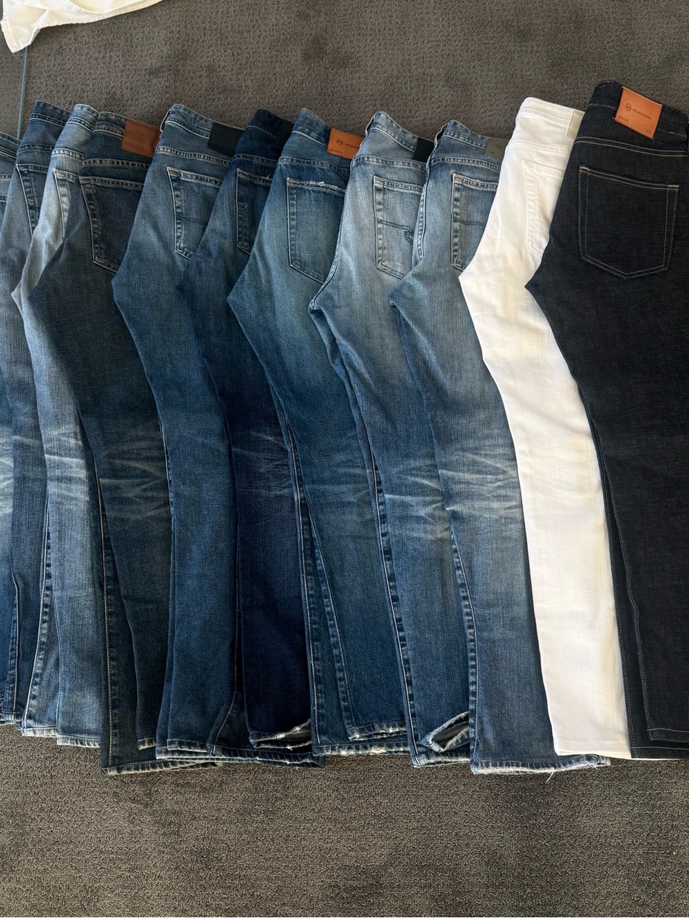 Men's AG jeans 11 lot Slim Fit Jeans - Blue, White, and Black Options